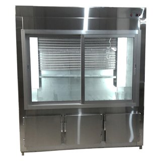 Customized Stainless Steel Up Right Fridge with Sliding Glass Doors and Stock