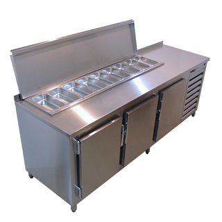 Customized Stainless Steel 3 Doors Table Top with Containers