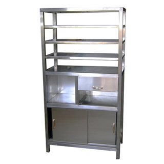 Customized Stainless Steel Cupboard with Drawer and Shelves t