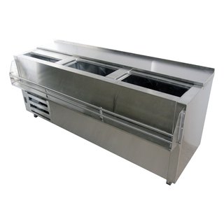 Customized Stainless Steel Bar Counter Fridge with Speed Rail